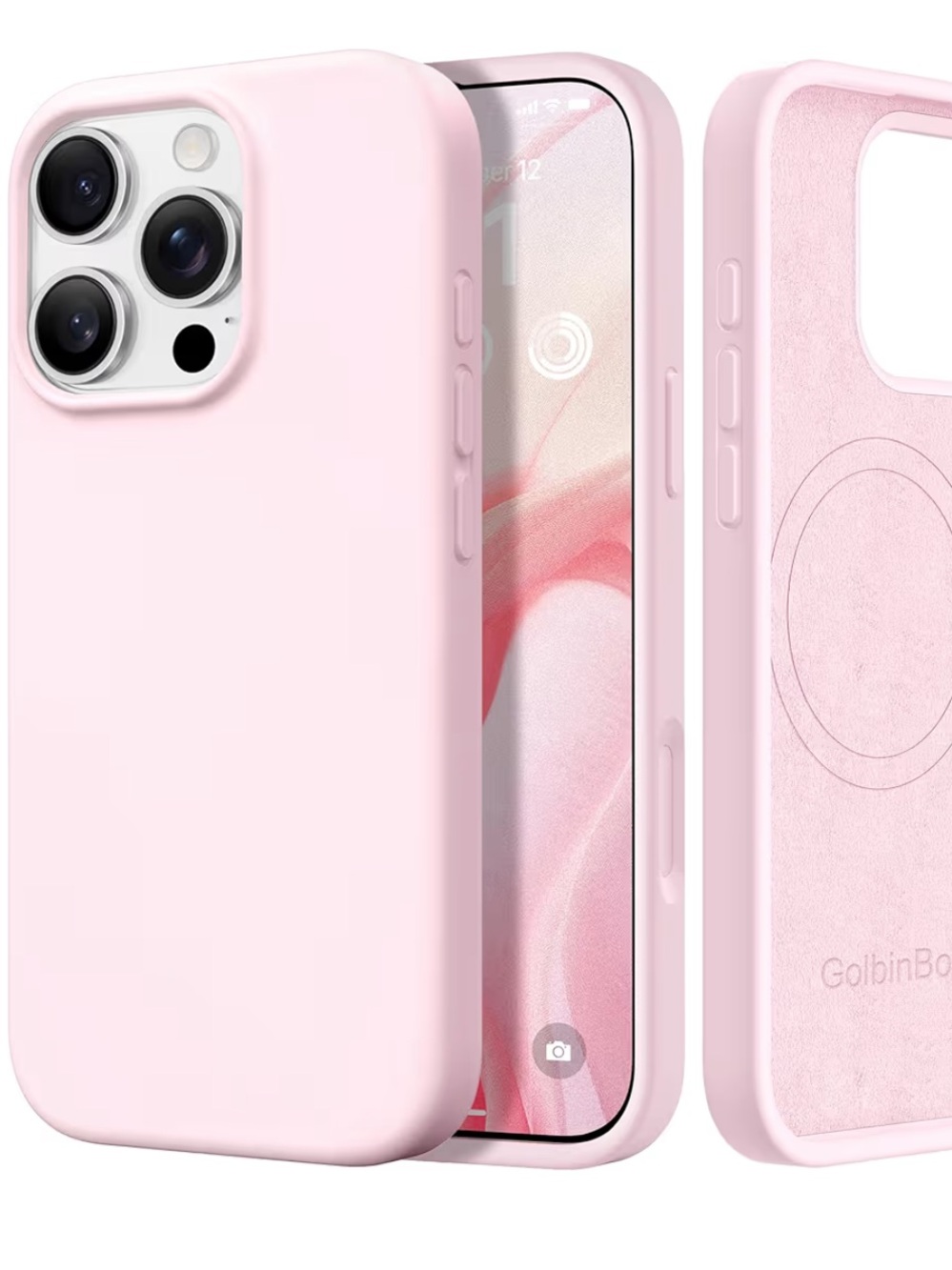 Pink Silicone Magnetic iPhone 16 Pro Max Case